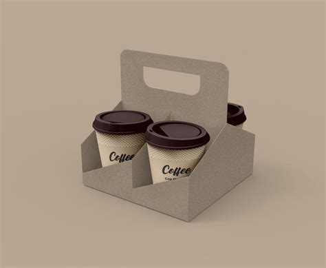 Premium Psd Paper Made Coffe Cup Mockup With Cup Holder