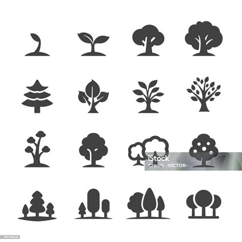 Trees Icons Acme Series Stock Illustration Download Image Now Tree