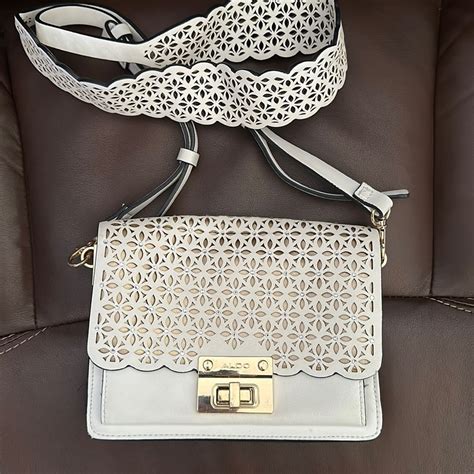 Aldo White Crossbody Purse Gem