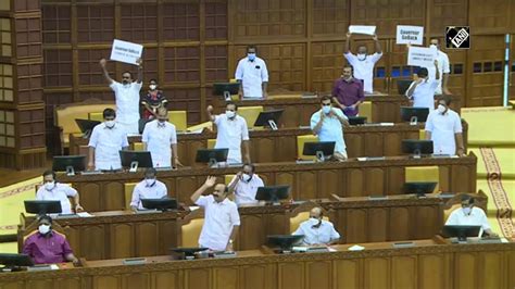 Opposition Party Members Stage Walkout From Kerala Legislative Assembly