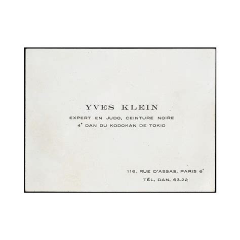 Yves Klein On Instagram Business Card Of Yves Klein Paris Yvesklein