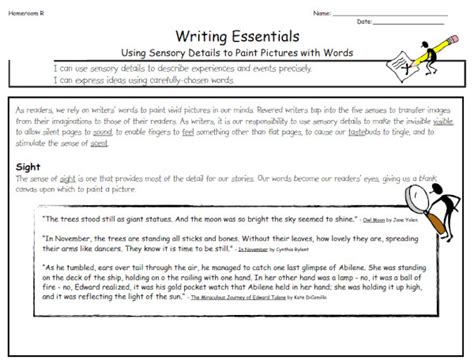 Sensory Details 16 Examples Format How To Write Pdf