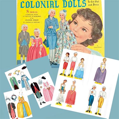 Colonial Paper Dolls From 1960 By Queen Holden Digital Download 8