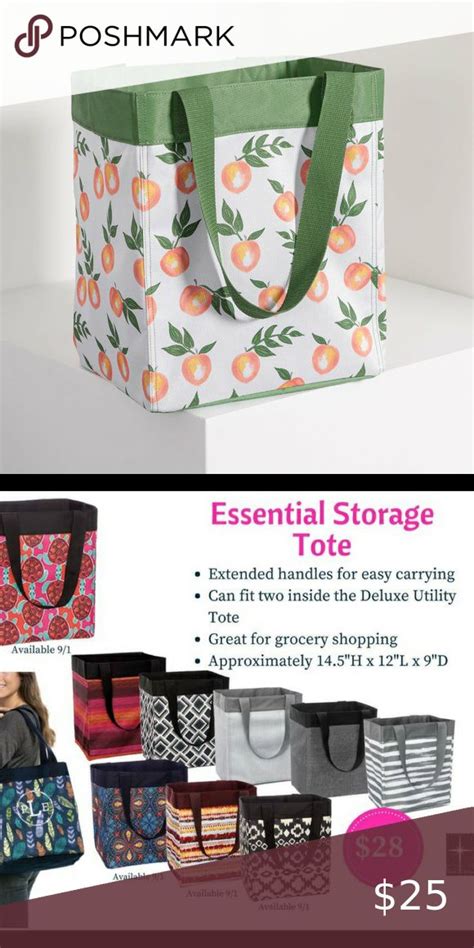 Thirty One Essential Storage Tote Peach Paradise Carteras Bolsos