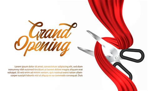 Grand opening with cutting scissors red silk ribbon 1750728 Vector Art ...