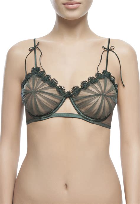 La Perla Black Label Underwired Bra In Green Lyst