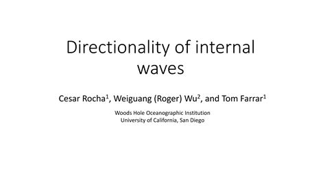 Directionality Of Internal Waves Nasa Swot