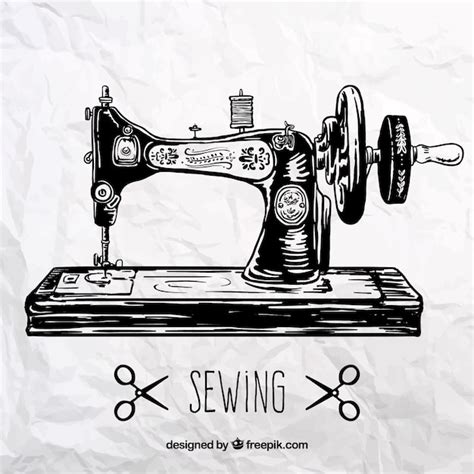 Retro Sewing Machine Vector Premium Download