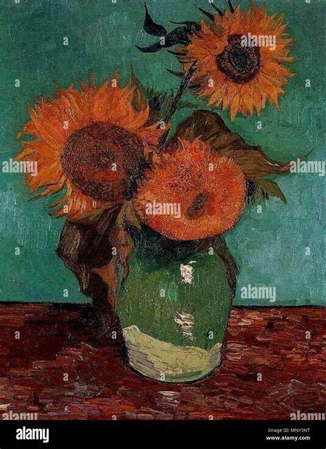 Inglés Jarrón con tres girasoles Vincent van Gogh 1853 1890