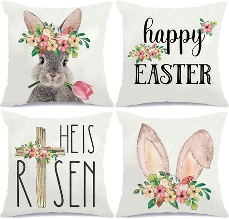 Amazon Yirhyzc Easter Pillow Covers X Happy Easter He Is