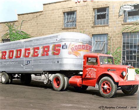 Autocar Fruehauf Rodgers Colorized Factory Photo George Murphey