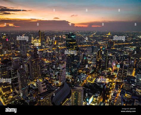 Aerial View Of King Power Mahanakhon Tower In Sathorn Silom Central