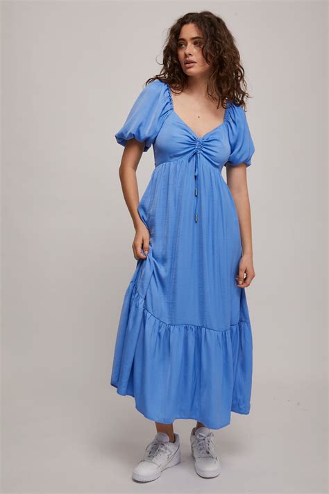 Solana Puff Sleeve Midi Dress North Beach