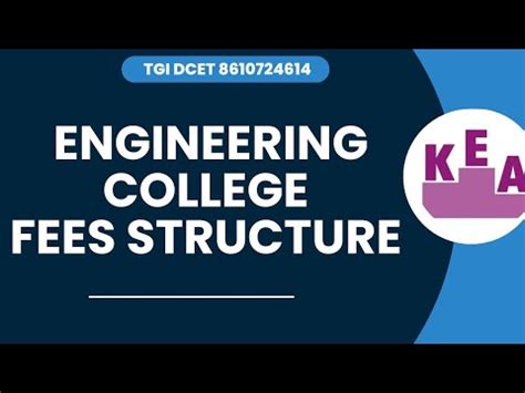 DCET 2024 Engineering College Fees Structure KEA TGI YouTube