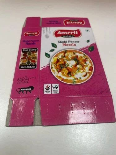 50 Gram Bleached Kraft Paperboard Shahi Paneer Masala Packaging Box At