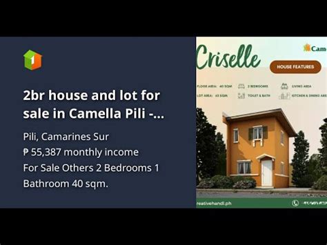 Br House And Lot For Sale In Camella Pili Criselle Youtube