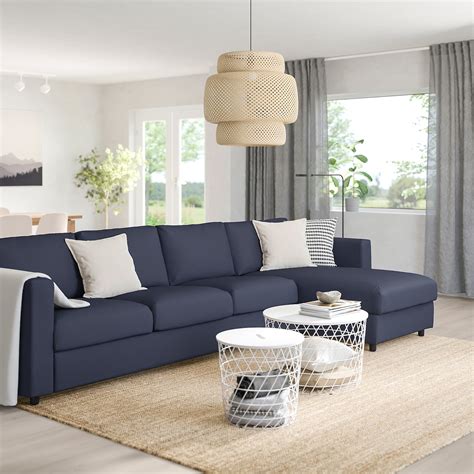 Vimle 4 Seat Sofa With Chaise Longue Orrsta Black Blue Ikea