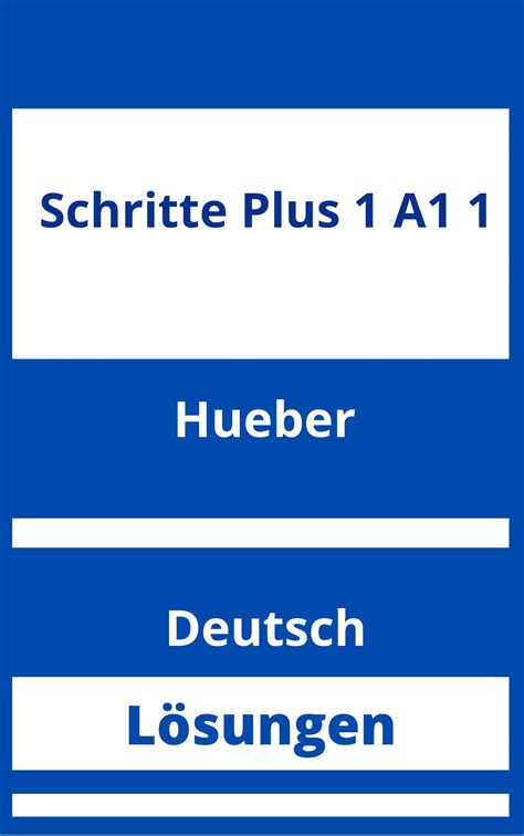 Schritte Plus 1 A1 1 Lösungen Arbeitsbuch Kursbuch