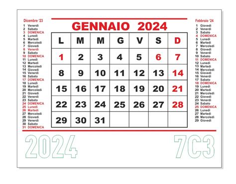 Calendario Gennaio Pdf Da Stampare Image To U