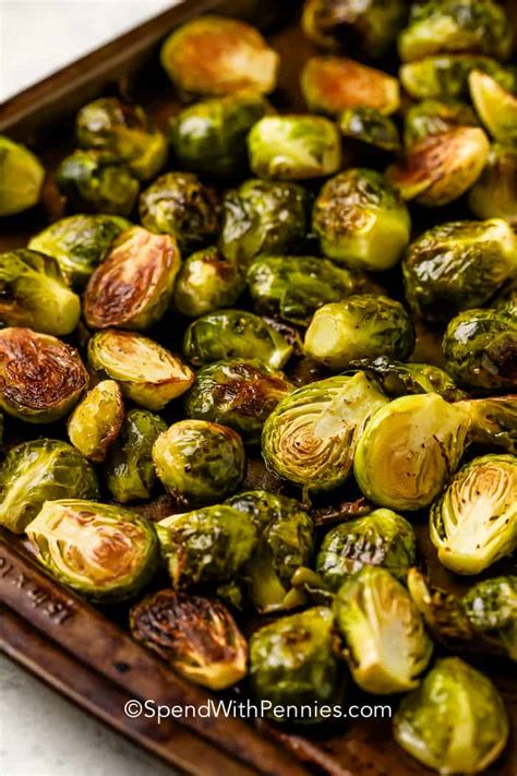 Garlic Roasted Brussels Sprouts With Bacon Spend With Pennies