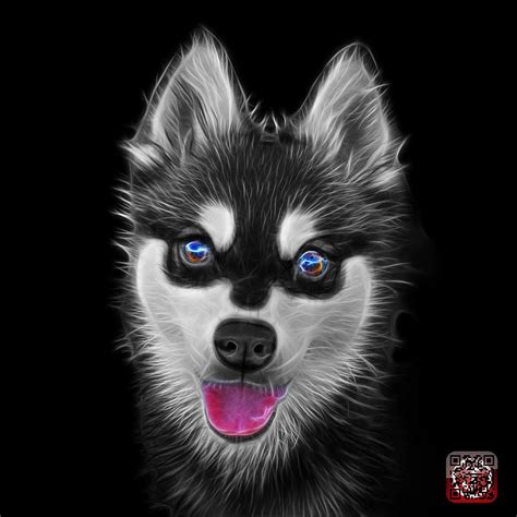 Greyscale Alaskan Klee Kai 6029 Bb Painting By James Ahn Fine Art