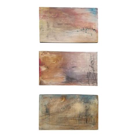 Abstract Landscape Triptych by G. Turner - Set of 3 | Abstract ...