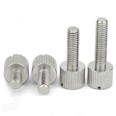 304 Stainless Steel Slotted Thumb Screws Knurled Flat Head M3 M4 M5 M6 Ebay