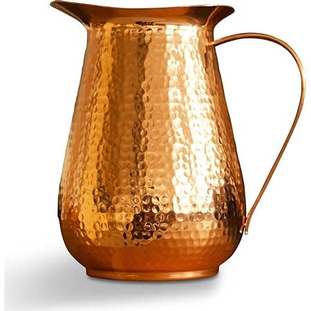 Amazon Parijat Handicraft Hammered Copper Jug Pitcher 6 Glass