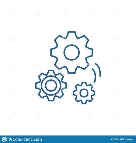 Mechanical Engineering Line Icon Concept Mechanical Engineering Flat