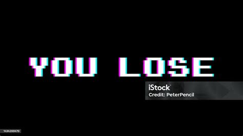 You Lose Pixel Message Design Glitch Effect Stock Vector Illustration Stock Illustration ...