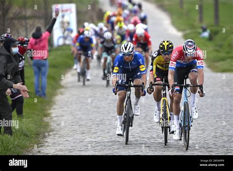 Czech Zdenek Stybar Of Deceuninck Quick Step Belgian Wout Van Aert