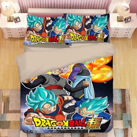 Dbs Ssj Blue Goku And Vegeta Goku Black And Zamasu Bedding Set