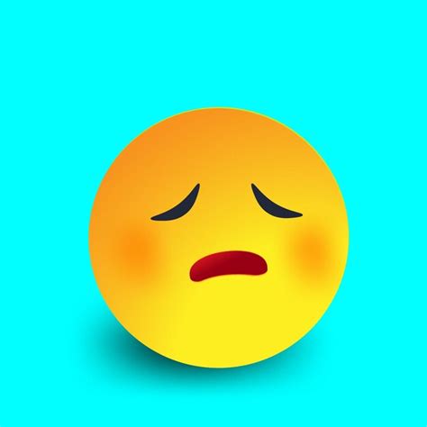 Emoticones de vector de diseño 3d cara de emoji triste Vector Premium