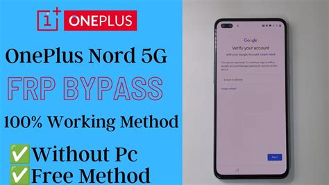 OnePlus Nord 5G Frp Bypass 100 Free Method Without Pc Frp Bypass 2023