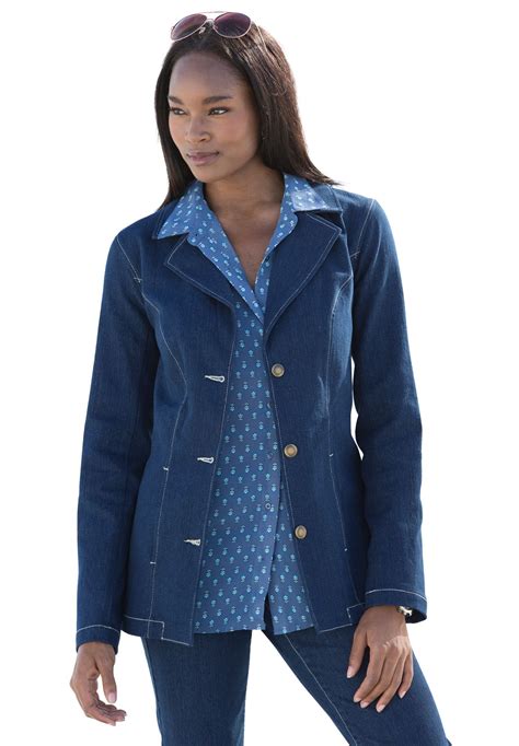 Denim Blazer Denim Blazer Fashion Plus Size