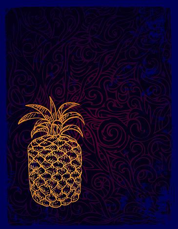 Pineapple Art Stock Illustration - Download Image Now - Grunge Image ...