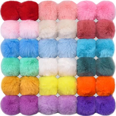 Amazon Coopay 24 Pieces Faux Fox Fur Pom Pom Balls DIY Fur Fluffy