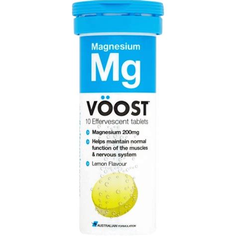 Voost Mg Lemon Magnesium Effervescent Tablets (10 x 200mg) - Compare Prices & Where To Buy ...