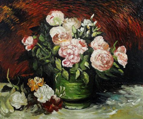 Van Gogh Bowl With Peonies And Roses Modern Paintings By