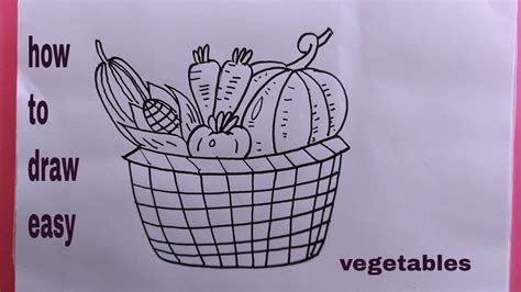 Vegetables Basket Drawing Vegetables Drawing How To Draw Vegetable