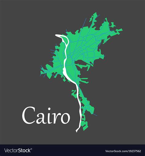 Map of cairo city streets egypt flat view Vector Image