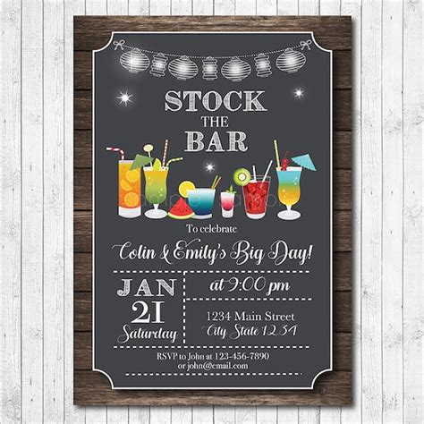 Stock The Bar Invitation Couples Shower Invite Wedding