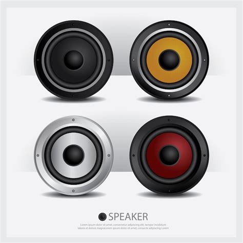 Altavoces aislados ilustración vectorial Vector Premium