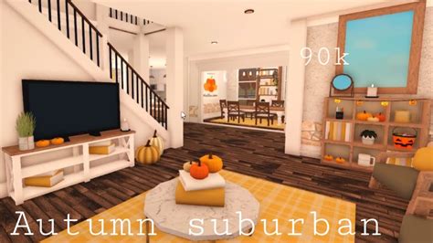 Roblox Bloxburg Autumn Suburban 90k House Build Youtube