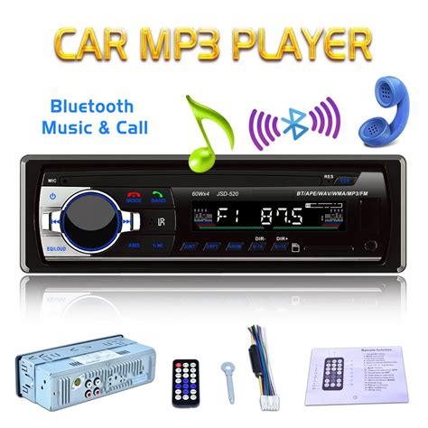 Jsd Ic Car Bluetooth Stereo Audio Mp Player Radio V In Dash