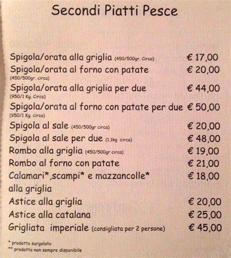 Menu Da Le Mani In Pasta Ristorante Roma Via Dei Genovesi