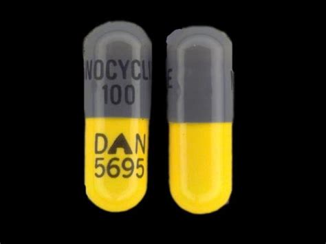 Minocycline 100 Dan 5695 Pill Gray And Yellow Capsuleoblong Pill