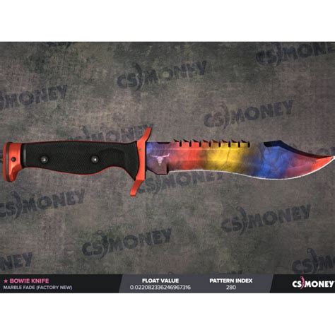 STEAM CSGO Bowie Knife Marble Fade Factory New Red Tip Video Gaming