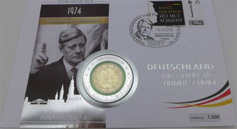 Bundesrepublik Deutschland BRD 2 Euro 2018 J 100 Geburtstag Helmut