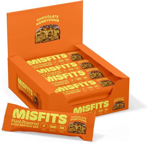 Misfits Vegan Protein Bar High Protein Low Sugar Gluten Free Plant Based Protein Bar 12